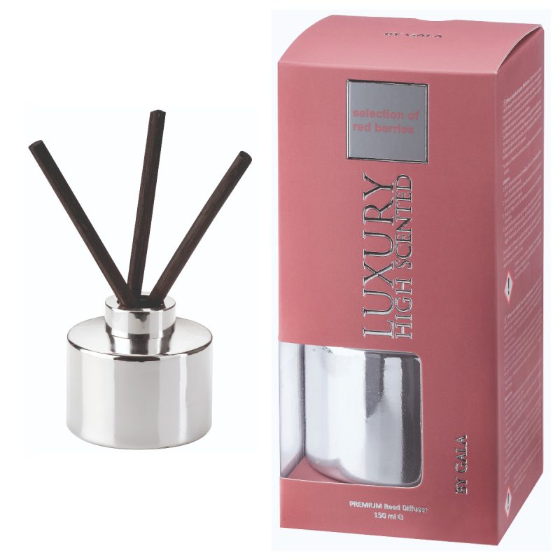 DIFFUSER LUXURY 8.5X7.5εκ 150ML 3 STICKS SELECTION OF RED BERRIES