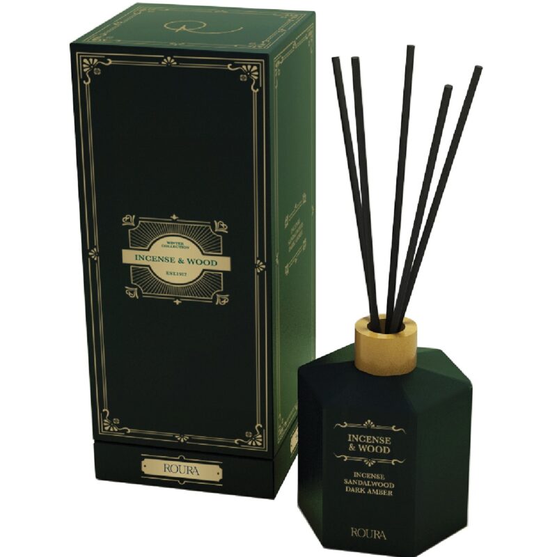 DIFFUSER GREEN HEXAGONAL 100ML INCENSE & WOOD