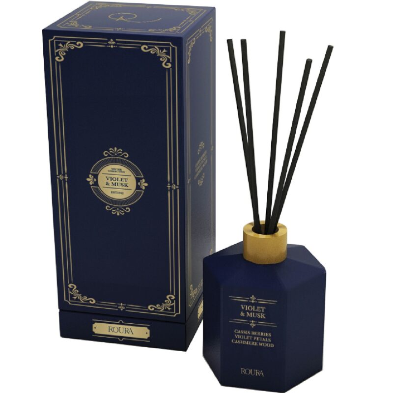 DIFFUSER DARK BLUE HEXAGONAL 100ML VIOLET & MUSK