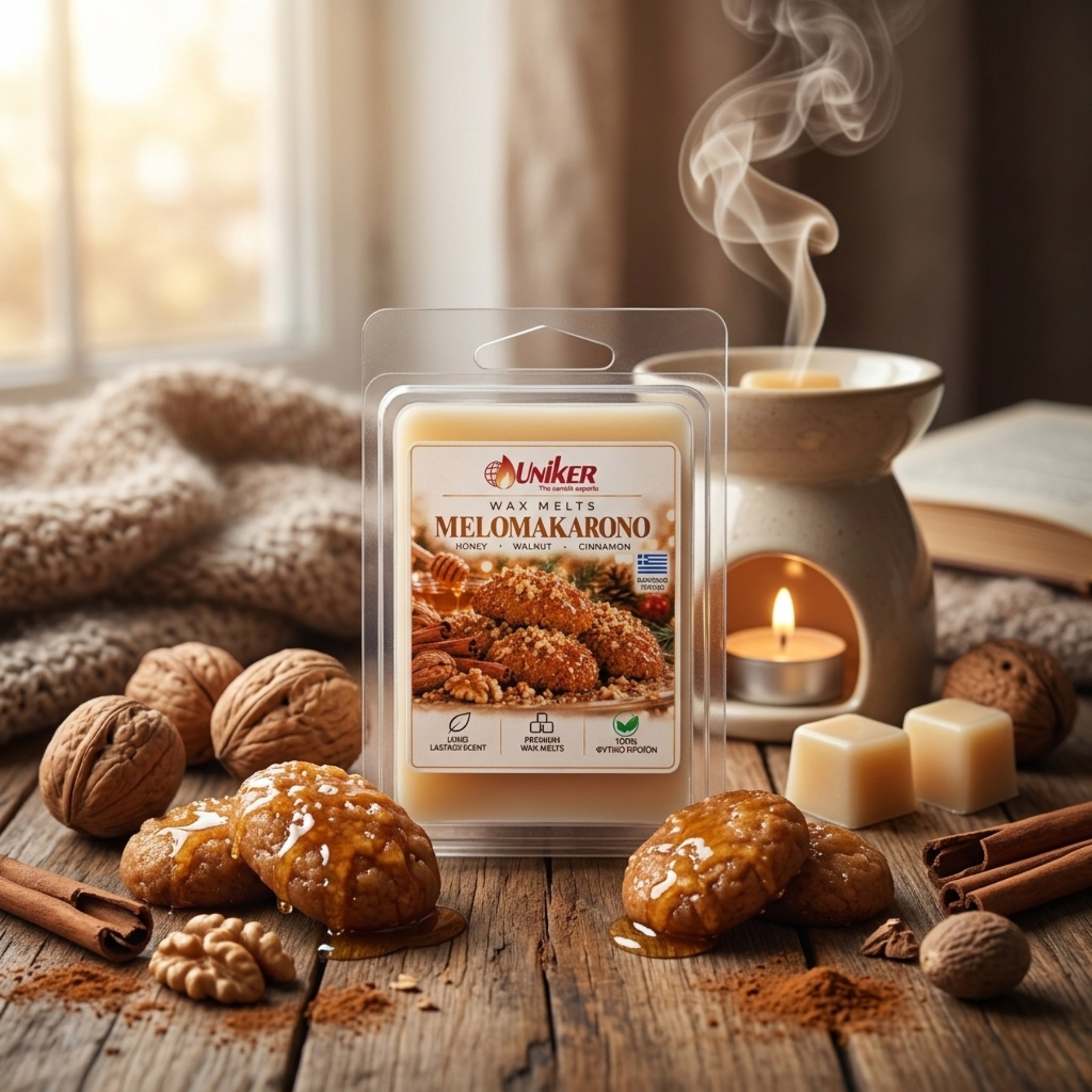 UNIKER ΦΥΤΙΚΟ WAX MELTS 6TEM ΜΕΛΟΜΑΚΑΡΟΝΟ